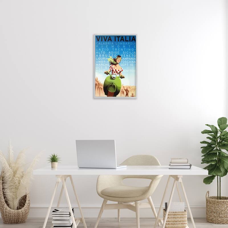 Stupell Vintage Italy Travel Ad Framed Giclee Art Design By Marcus Jules