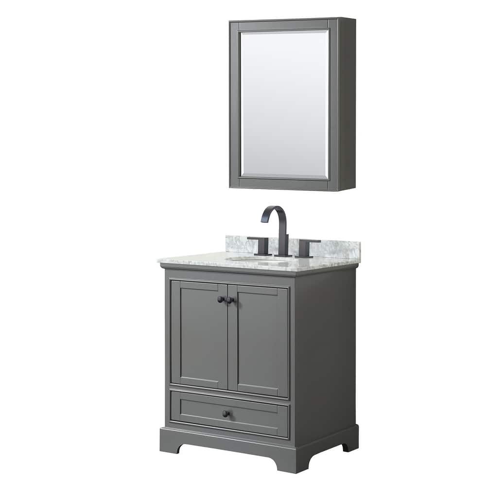 Wyndham Collection Deborah 30" Free Standing Single Vanity Set with