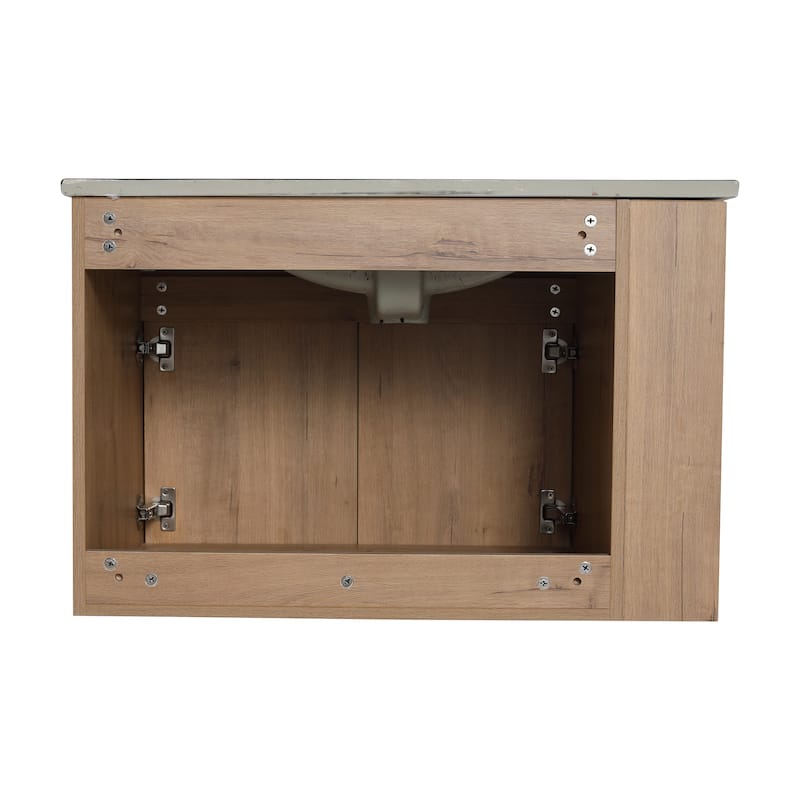 Bathroom Vanity With Sink In 30 Inch, Floating Bathroom Vanity With Soft Close Door and Shelf