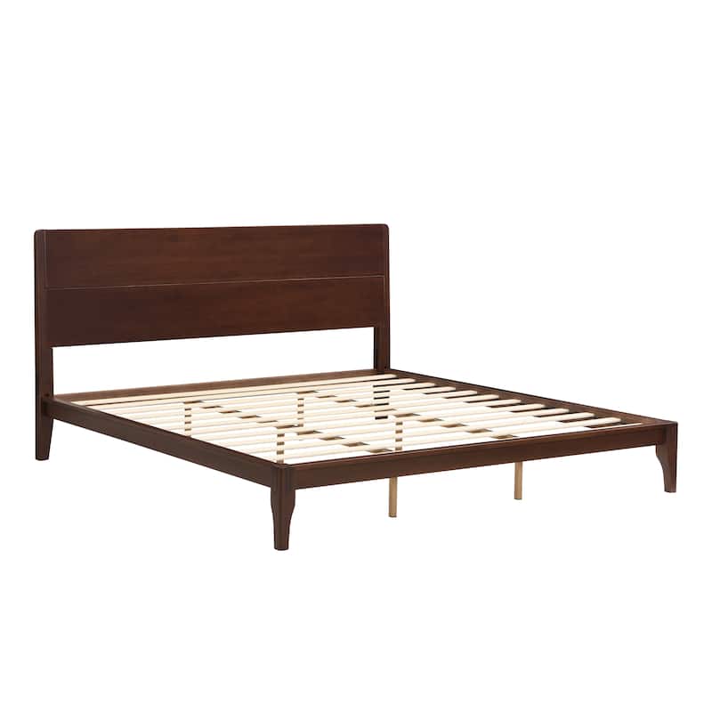 Bamboo Platform Bed Frame with Wood Slat Metal Support