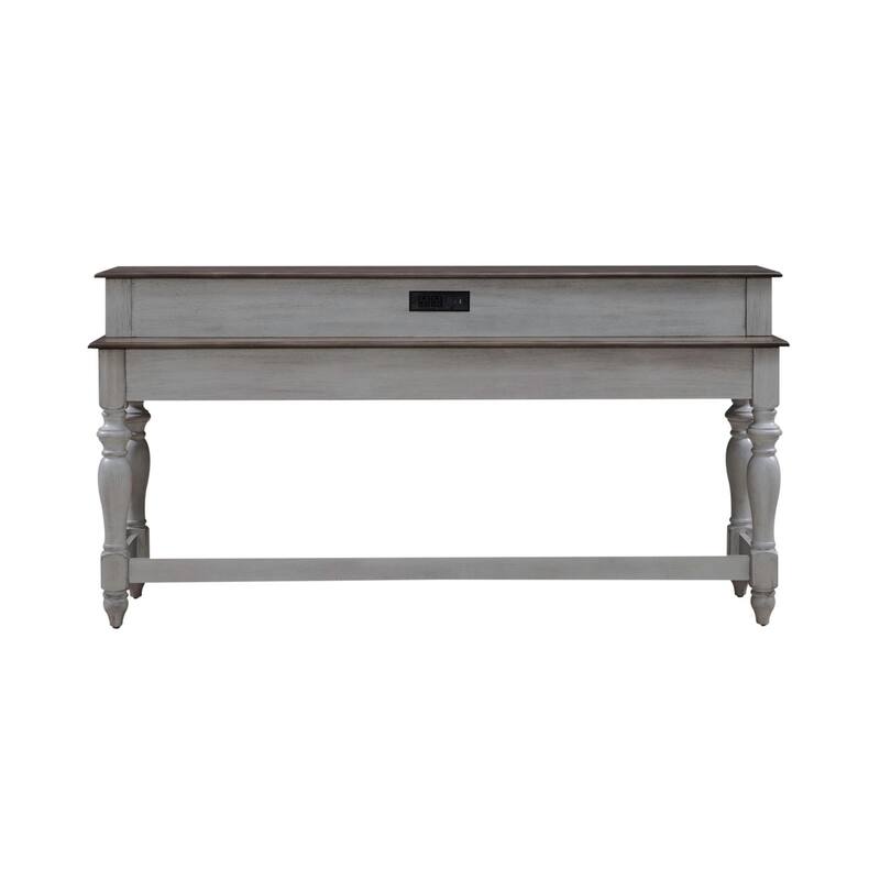 Ocean Isle Antique White & Weathered Pine Console Table