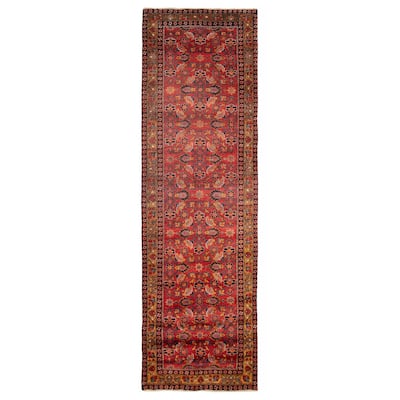 ECARPETGALLERY Hand-knotted Anadol Red Wool Rug - 3'7 x 11'8