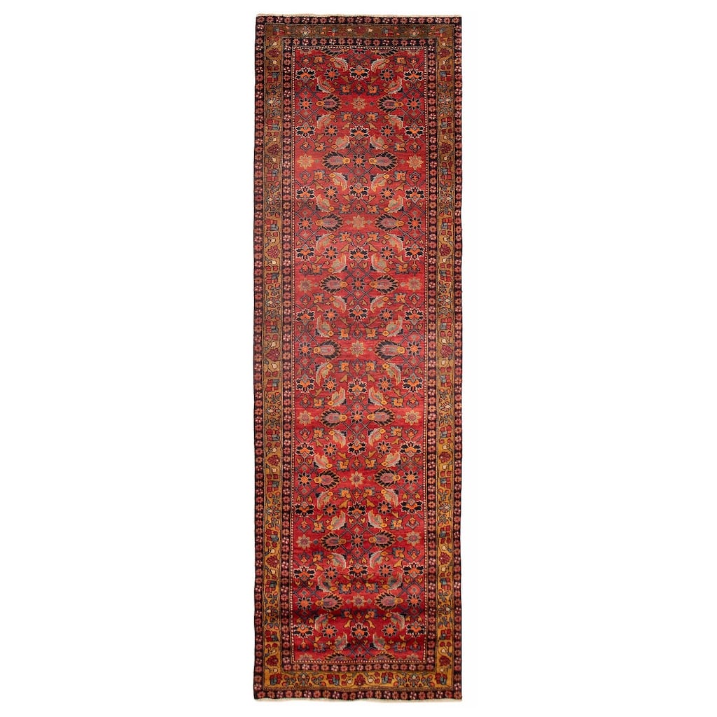 ECARPETGALLERY Hand-knotted Anadol Red Wool Rug - 3'7 x 11'8