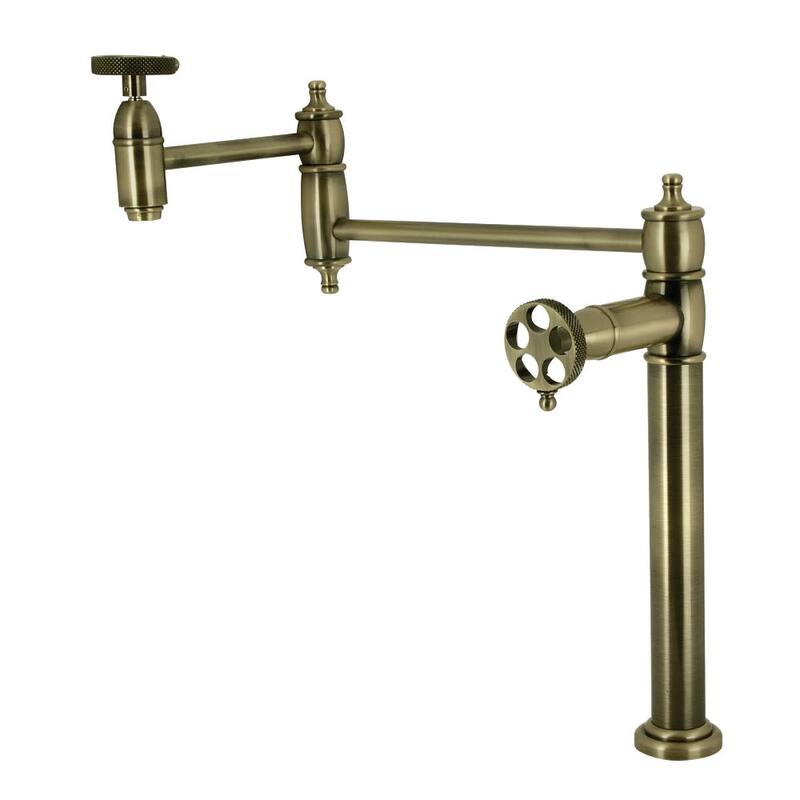 Kingston Brass KS370.RKX Webb 3 GPM Single Hole Pot Filler - Antique Brass