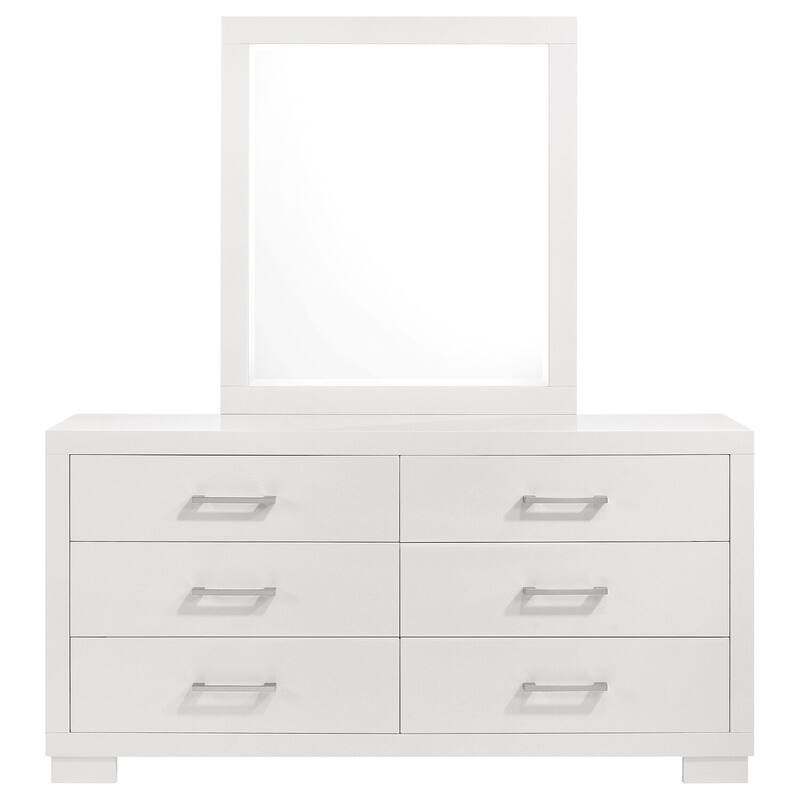 6-Drawer Cream White Dresser with Mirror, Smooth Glide Drawers, Clean Contemporary Look, and Ample Storage Space