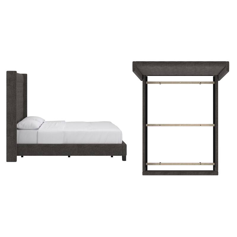 Detmold Wingback Button Tufted Tall Headboard Bed