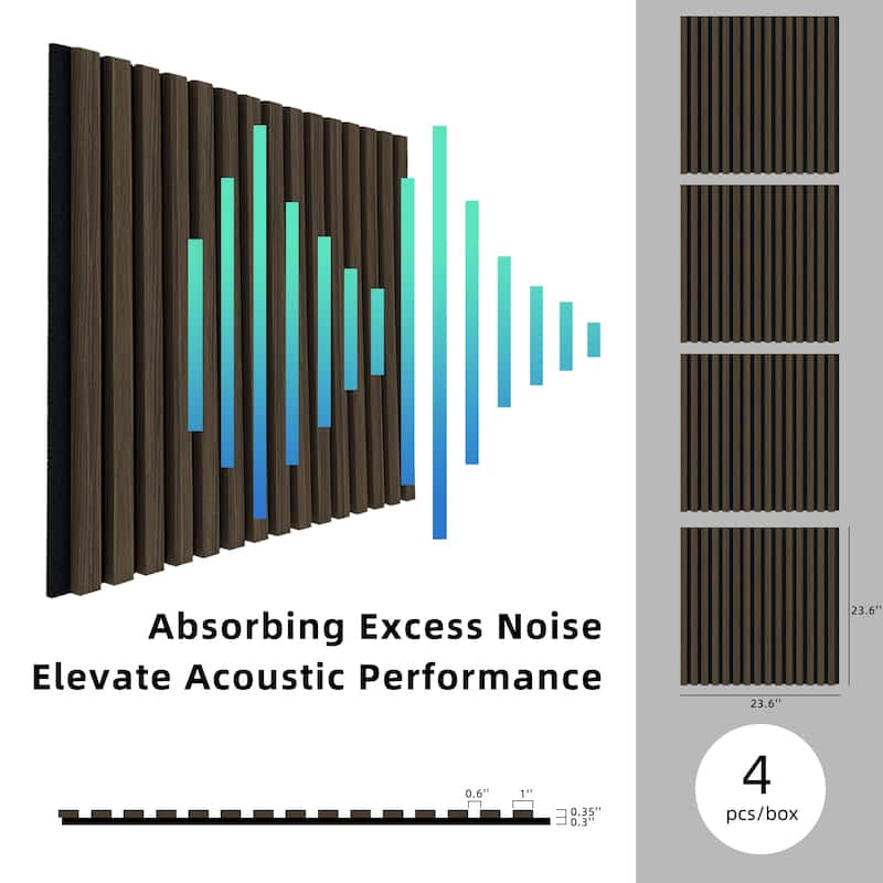 Acoustic Soundproof Slat Wall Panels 3D Decorative Wall Paneling