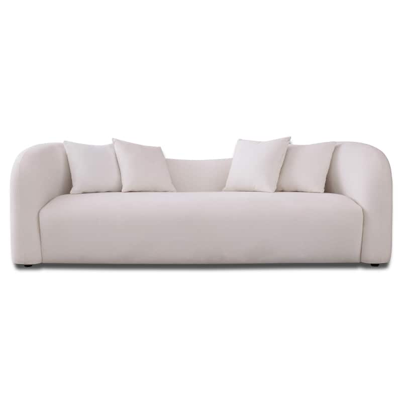 Hanar Mid Century Modern Luxury Tight Curved Back Boucle Sofa