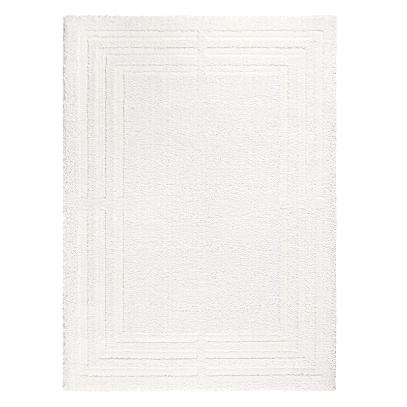TOWN & COUNTRY EVERYDAY Cloud Shag Plush Border Area Rug