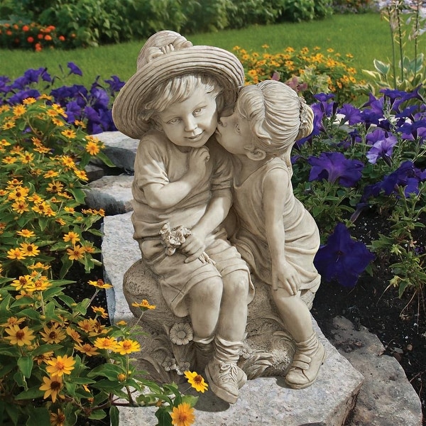 Design Toscano Kissing Kids Boy and Girl Statue. Opens flyout.