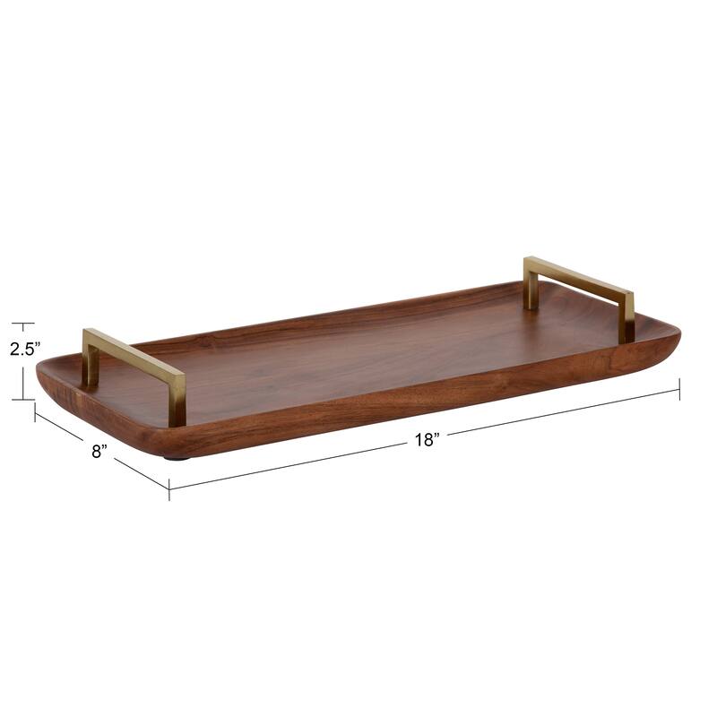 Kate and Laurel Cantwell Wood Decorative Tray - 18x8