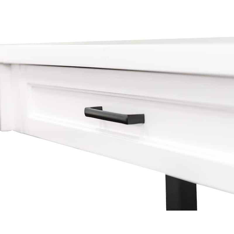 Modern Electric Sit/Stand L-Desk and Return, Height Adjustable Table, Wood Adjustable Office Corner Desk and Return, White