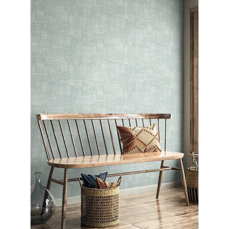 Seabrook Designs Woven Blocks Embossed Vinyl Unpasted Wallpaper