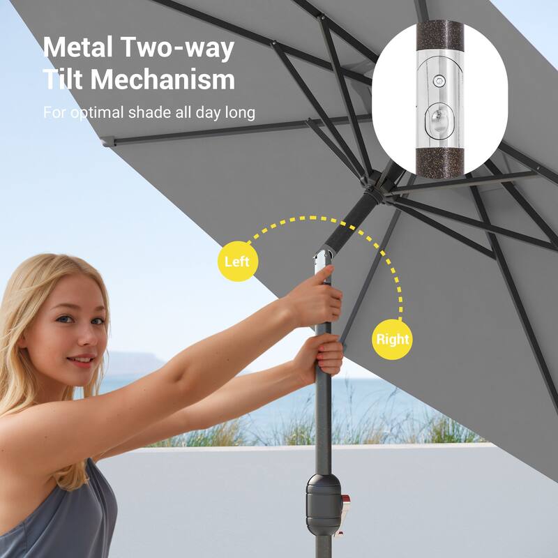 Bonosuki 9ft Patio Umbrella Market Table Umbrella with Tilt and Crank