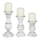 preview thumbnail 28 of 33, Mango Wood Turned Style Pillar Candle Holder (Set of 3) - White, Brown, Gold, Black, Light Blue, Cream, Silver