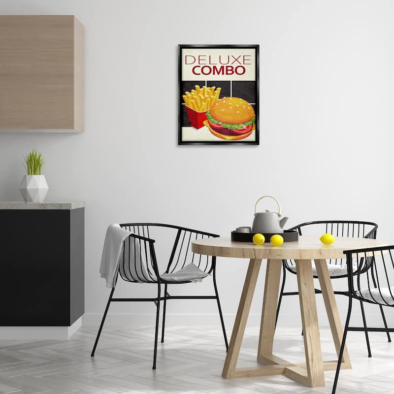 Stupell Deluxe Combo Fast Food Framed Floater Canvas Wall Art Design By Kim Allen