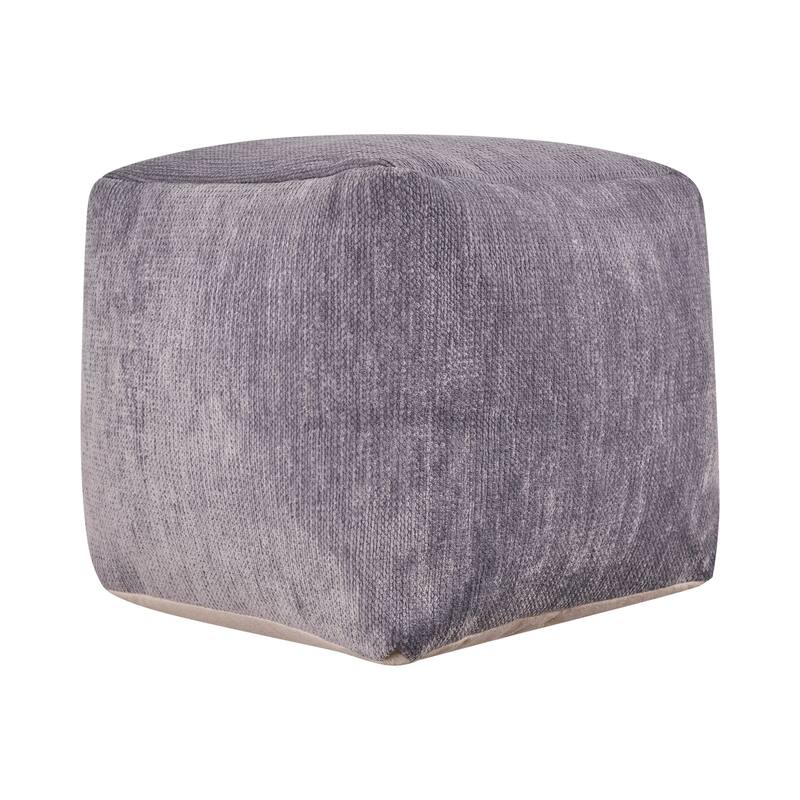 Sevita Transitional Solid Chenille Indoor Pouf