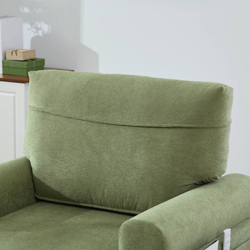 Modern Minimalist Chenille Fabric Chaise Lounge Recliner Single Sofa Living Room Bedroom