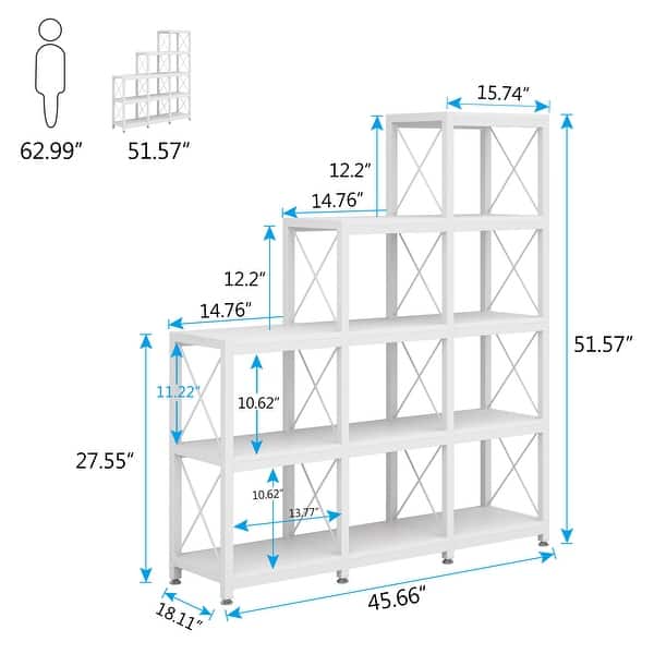 12 Shelves Ladder Bookshelf Bookcase Display Shelf On Sale Bed Bath