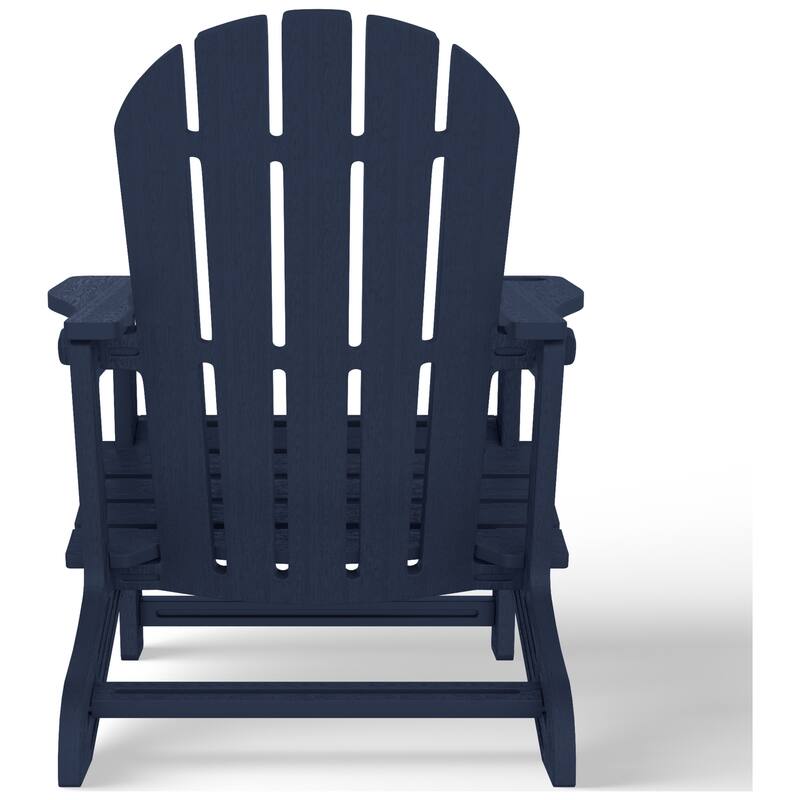 Polytrends Coastline Outdoor Poly Adirondack Chair with Side Table