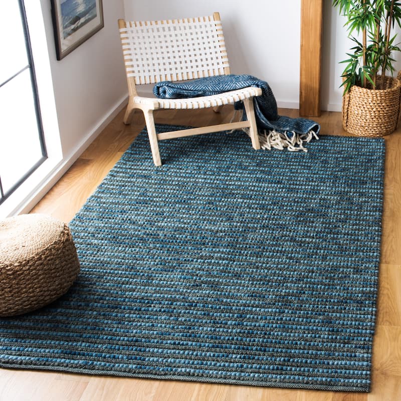 SAFAVIEH Handmade Bohemian Jelisava Jute & Wool Area Rug - 8' x 10' - Dark Blue/Multi