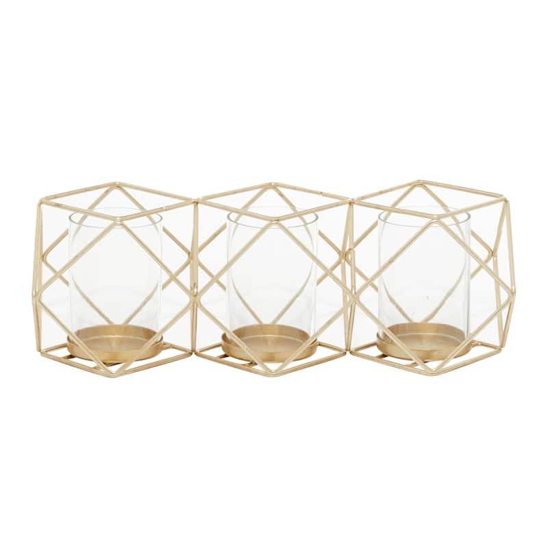 Metal Candle Lantern - Gold - Roche River Decor