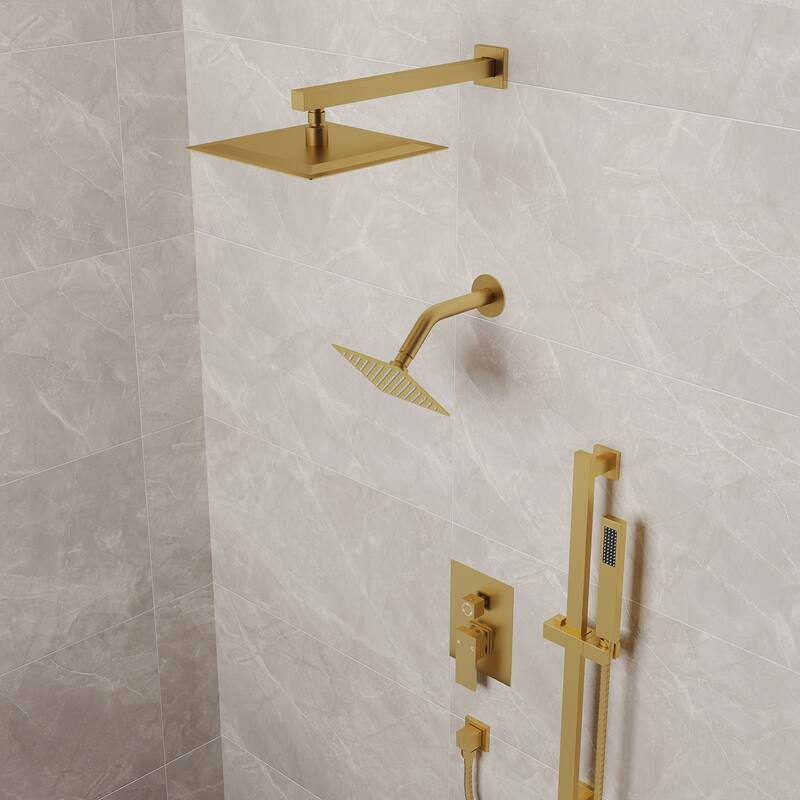 Dual Shower Head System with 10" High Pressure Handheld Spray And Slide Bar