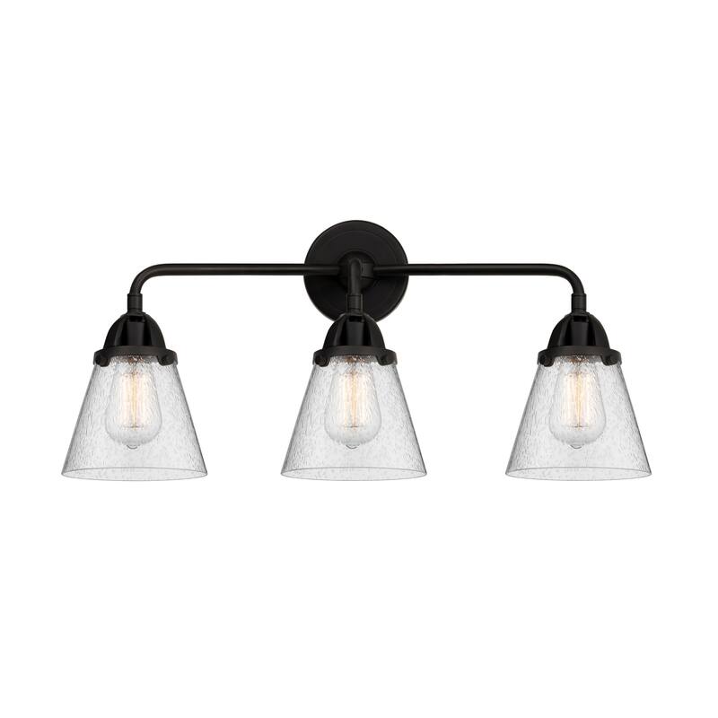 Innovations Lighting 288-3W-10-24 Cone Vanity Cone 3 Light 24" Wide - Matte Black / Seedy