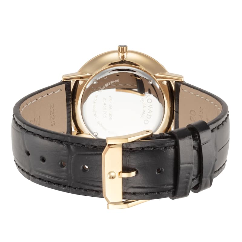 Movado Men's 40mm Ultra Slim Quartz Watch 0607173 - Black - N/A