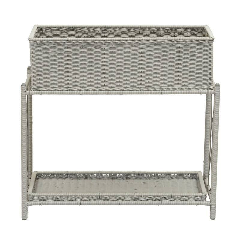 Household Essentials Raised 2-Tier Plant Stand with 2 Interchangeable Shelves