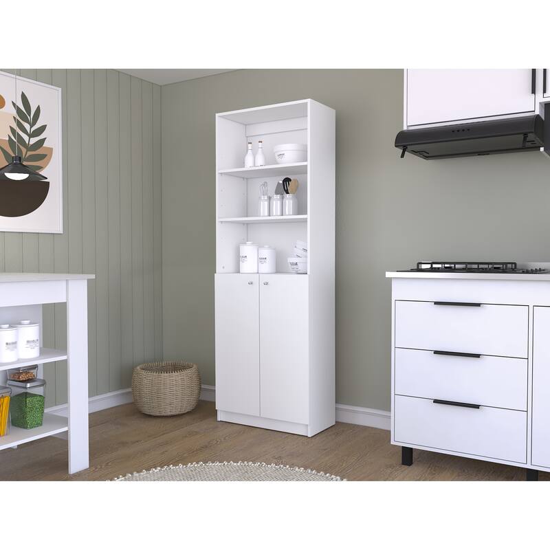 Bookcase Dual-Door Benzoni, Office, White,High quality and durable