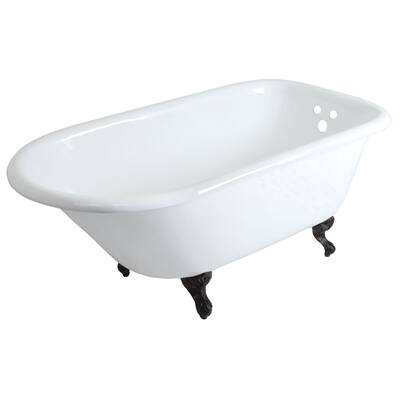Kingston Brass Aqua Eden 66" Clawfoot Cast Iron Soaking Tub with