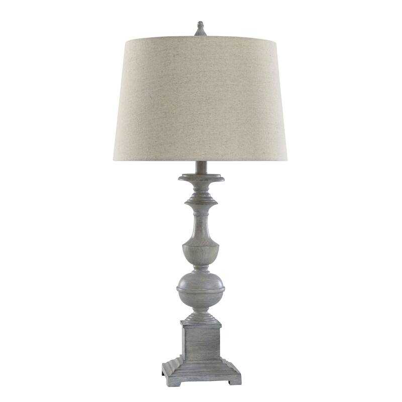 StyleCraft Cromwell 31" Traditional Baluster Table Lamp - Beige, Blue-Beige
