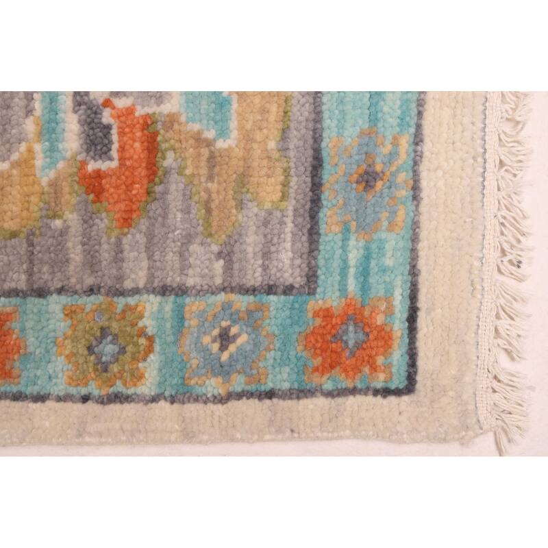 ECARPETGALLERY Hand-knotted Modern Oushak Ivory Wool Rug - 8'11 x 12'3