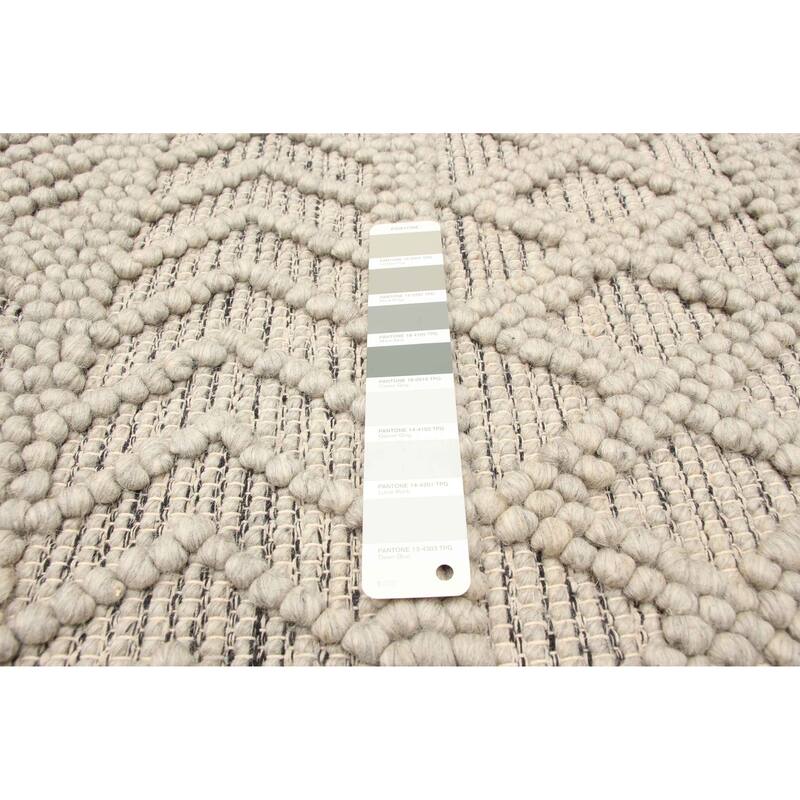 ECARPETGALLERY Braid weave Sienna Grey Wool Rug - 5'4 x 7'1