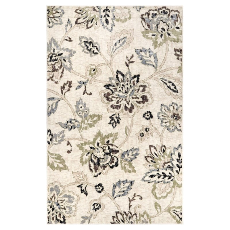 Superior Jacobean Modern Farmhouse Floral Indoor Runner or Area Rug