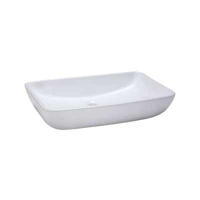 Rectangular vitreous china vessel sink