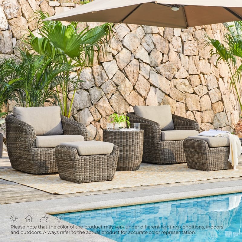 Patio Wicker Furniture Set Outdoor Rattan Bistro Set