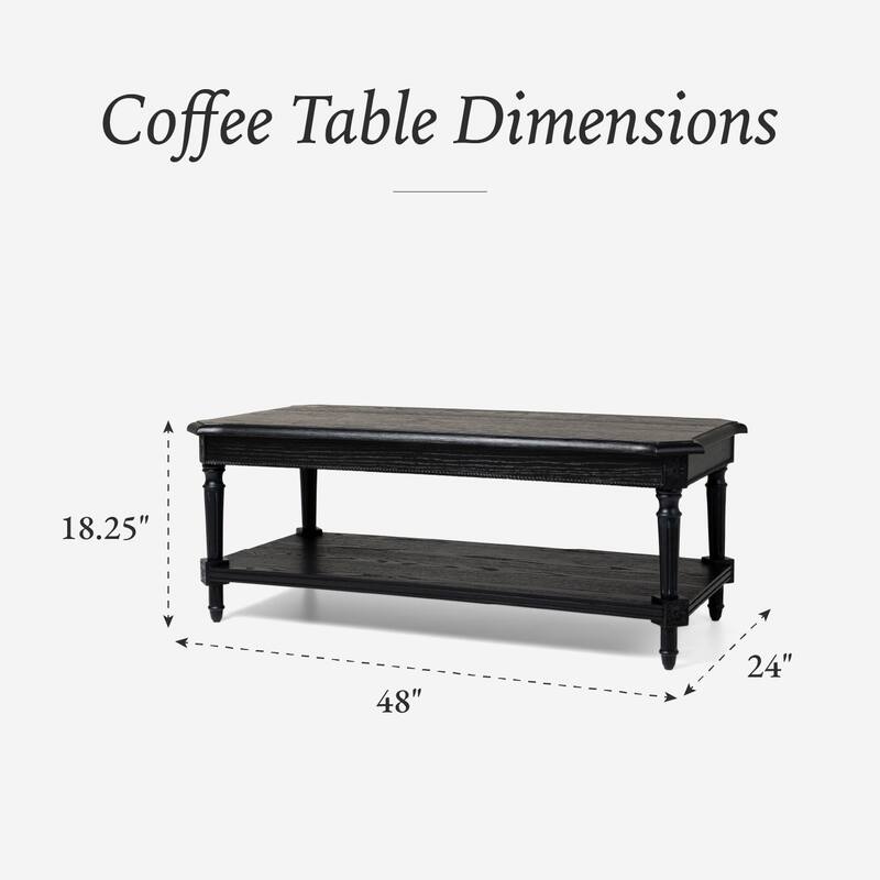 Maven Lane Pullman Traditional Rectangular Wooden Coffee Table