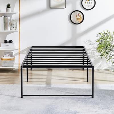 18-inch Twin Size Metal Platform Bed Frame with Steel Slat