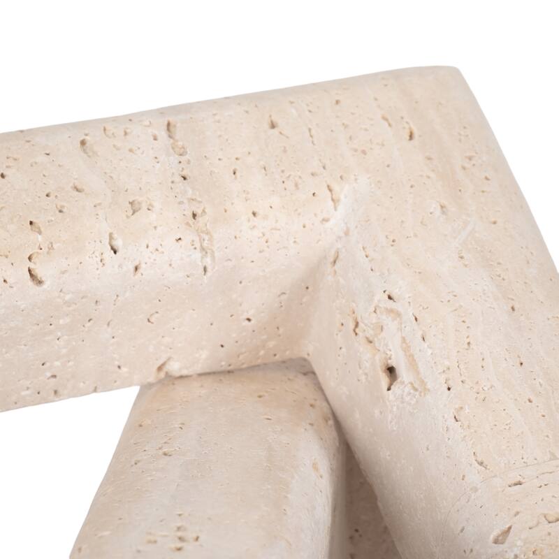 Sagebrook Home Hulsey 16" Square Travertine Beige Links, 10"H - 16" x 10" x 10"