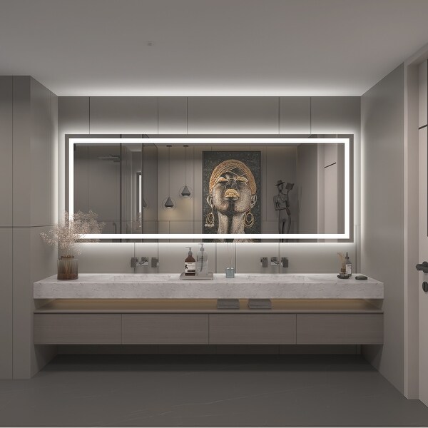 Edge lit bathroom mirror on sale