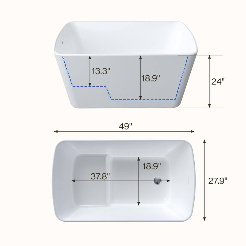 49"Acrylic Freestanding Bathtub - 49" - 49"