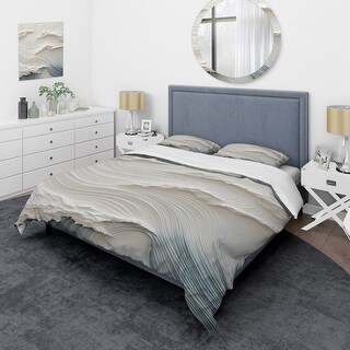 Designart - White And Blue Wave Papercut Style I - Coastal Waves Bed ...