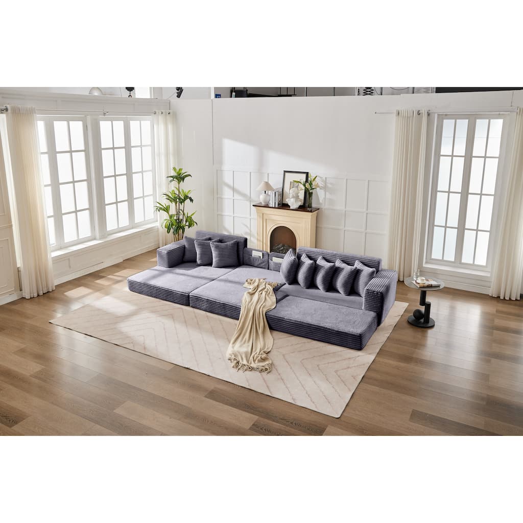 Convertible Corduroy Sofa Bed, Foldable Floor Couch, Space-Saving Sleeper Mattress Sofa, Multi-Functional Folding Bed