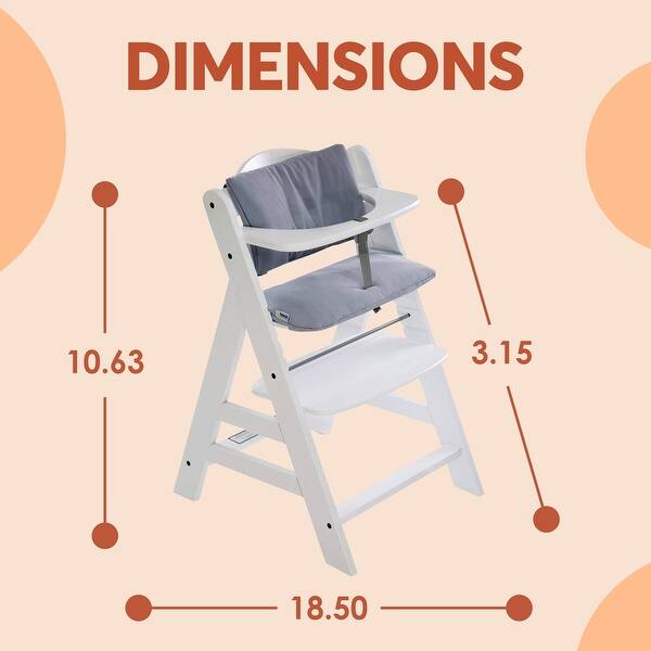 hauck Alpha+/Beta+ Wooden High Chair Tray Table & Deluxe Seat Cushion ...