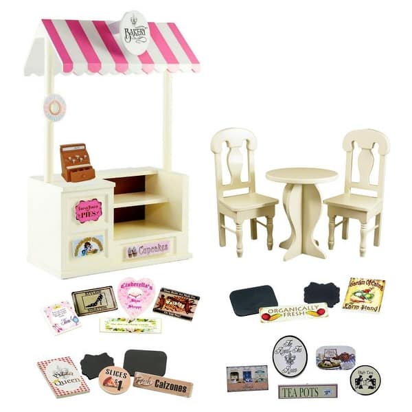 Shop 18 Inch Doll Shop Counter And Cafe Table Set With 5 Different