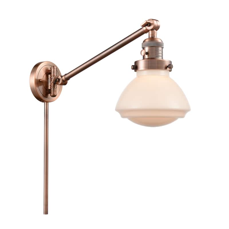 Innovations Lighting Olean 22" Tall Bathroom Sconce - Antique Copper / Matte White