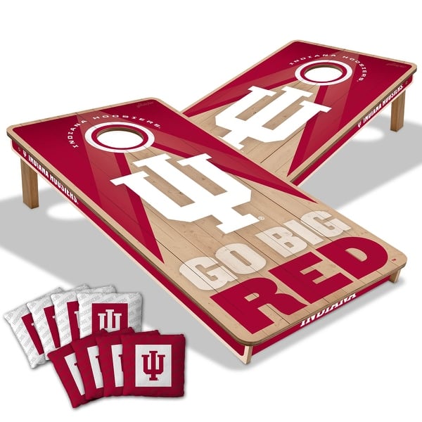 slide 2 of 7, Indiana Hoosiers NCAA 2x4 Professional Cornhole Board Set Include Carrying Case