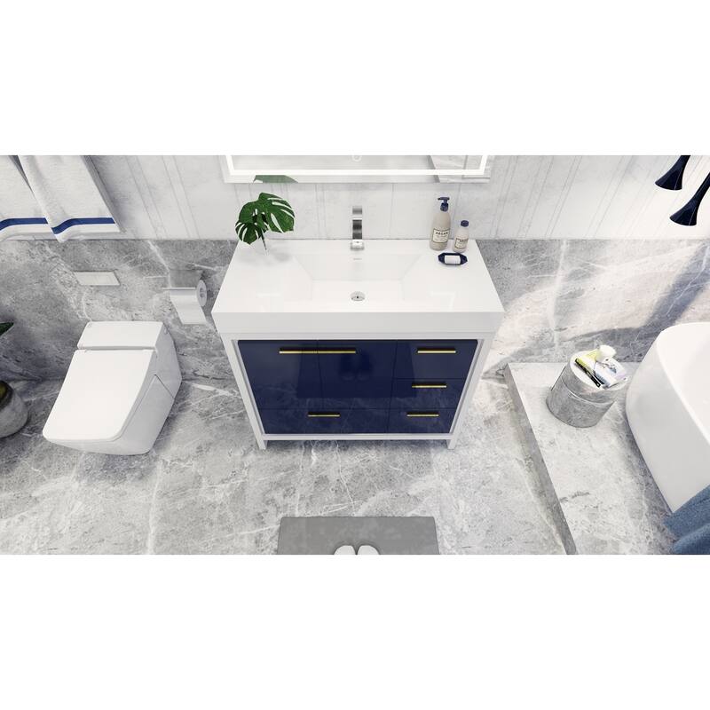 Dove 42'' Freestanding Vanity with Reinforced Acrylic Sink